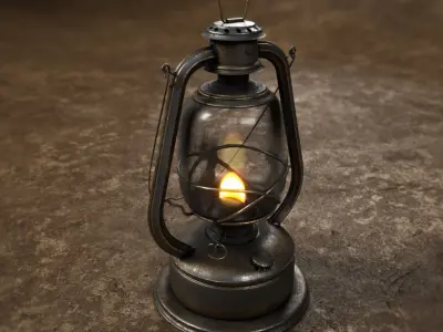 Medieval lantern Low-poly 3D model