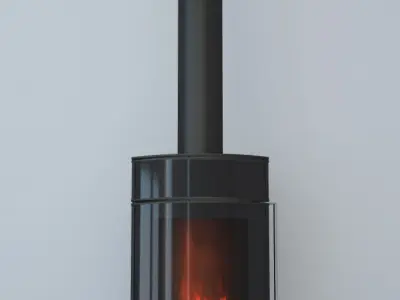 wood stove P Low-poly 3D model