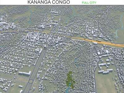Kananga Congo 20km AI Low-poly 3D model