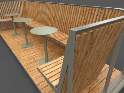 City park platform Low-poly 3D model