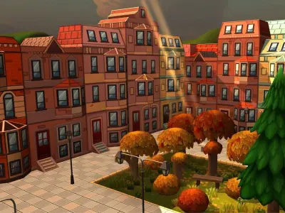 Cartoon City Mega-Pack Low-poly 3D model