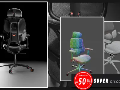 gaming and office chair 3D model