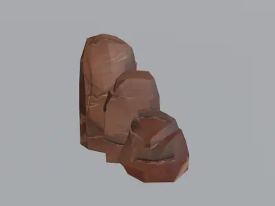 Stylized rocks Pack pbr Low-poly 3D model