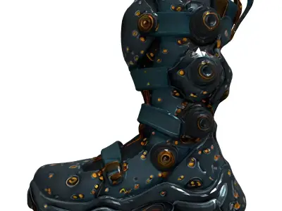SciFi Futuristic Robotic Boot Low-poly 3D model