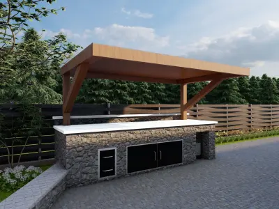 barbecue area 3D model