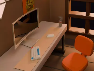 Low Poly Interior Room Low-poly 3D model