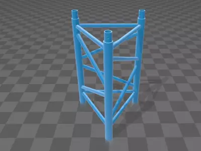 Triangular Truss Straight Segment 3D model