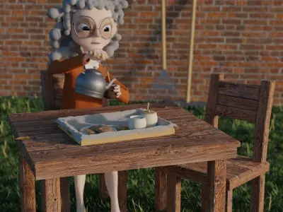 Wild grass objects for particle system 3D model