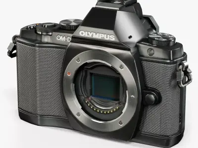 Olympus OM-D E-M5 mirrorless digital camera Low-poly 3D model