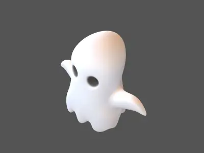 Cartoon Ghost v1 001 Low-poly 3D model