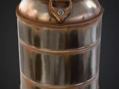 Industrial Metal Canister Rusty Low-poly 3D model