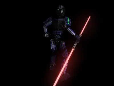 Star Wars Robot Jedi RIGGED 3D model