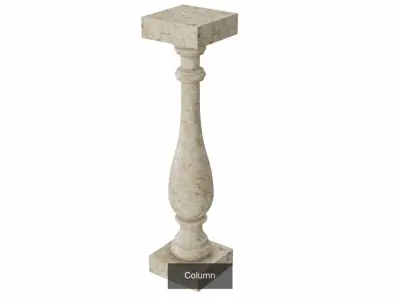 Column marble with square base 3D Model Pack