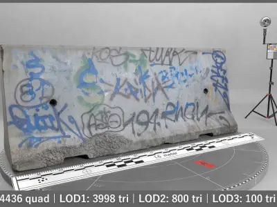 Jersey Barrier Low-poly 3D model get
