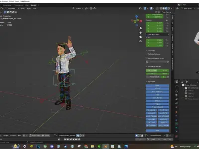 Business Office Man Character Rigged Low-poly 3D model