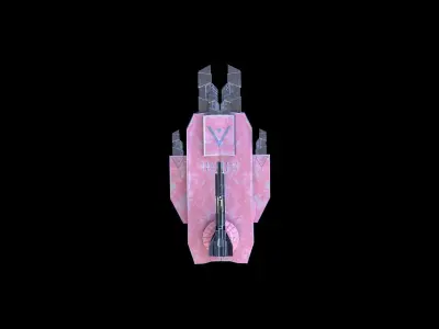 Fighter Space Scifi Spaceship  Low Poly PBR  Low-poly 3D model