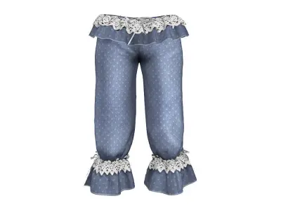 Female Bloomers Low-poly 3D model