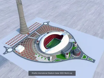 Qatar 2022 World Cup 7 Stadiums models 3D Model Pack
