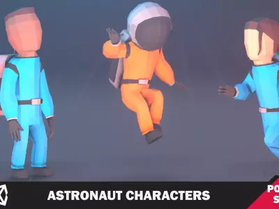 Astronaut Characters Pack Low-poly 3D model