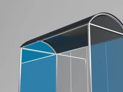 Solar Panel Bus Station 3D model
