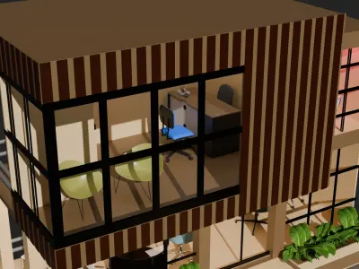 Modern Office Exterior 3D Model 3D model