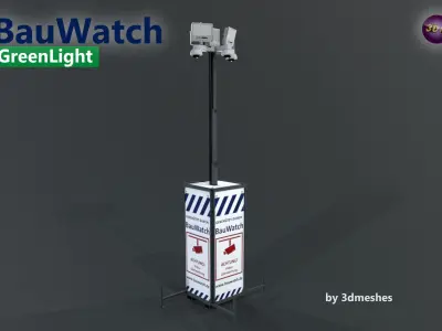Bauwatch - Construction sites security camera Low-poly 3D model