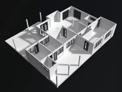 House plan 25-48 3D model