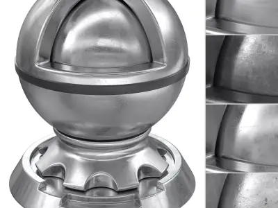 Metal set four spheres Texture