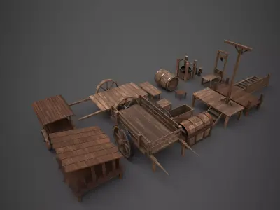 Wood Props Collection one 3D model