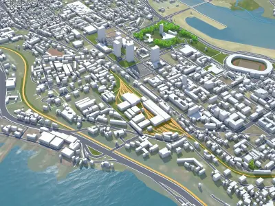 Abidjan Ivory Coast 40km Low-poly 3D model