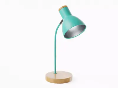 Adjustable Table Lamp Cyan - PBR metal lamp Low-poly 3D model