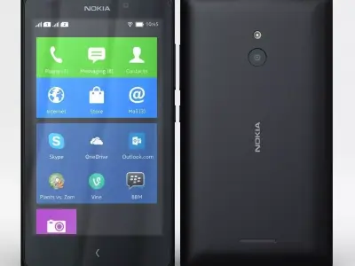 Nokia XL and XL Dual Black Low-poly 3D model
