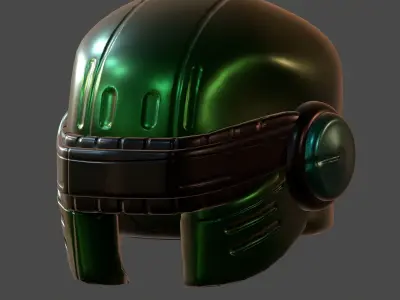 Gas mask helmet 3d model scifi Low-poly  3D model 7