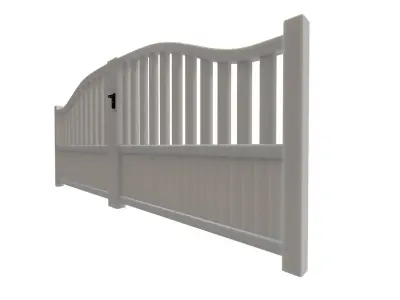White arc gate for house Low-poly 3D model