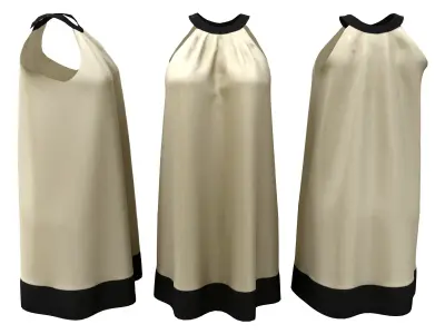 Ladies Neck Shift Dress Low-poly 3D model