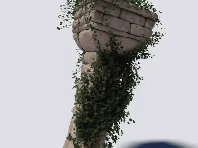 Overgrown Ancient Column 3D model
