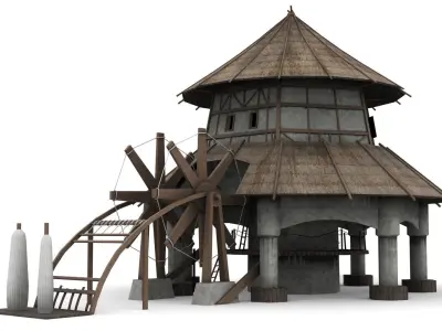 Fantasy Weaving Factory Low-poly 3D model