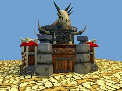 Stylized Orc Town - Town Hall Low-poly 3D model