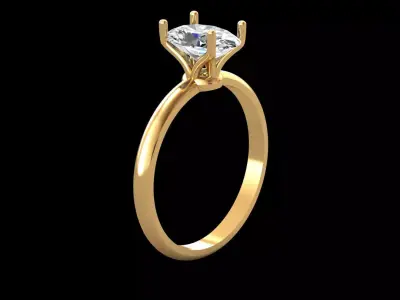 Solitaire Engagement Ring  Free 3D print model