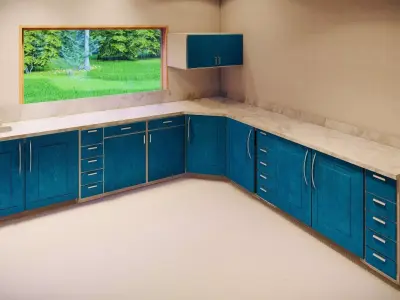  interior design for an aluminum kitchen 3D model