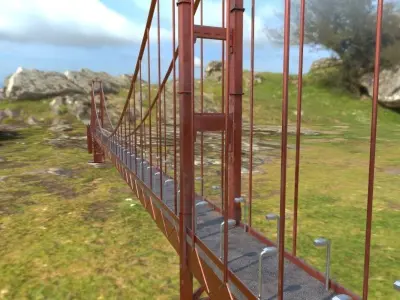 Golden Gate Bridge  Low-poly 3D model