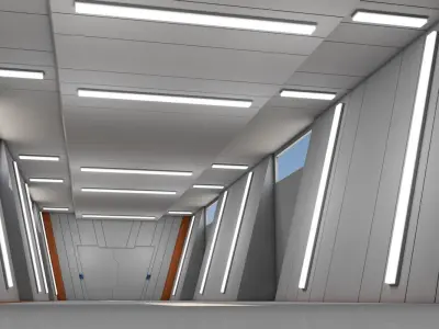 Sci Fi Interior Low-poly 3D model
