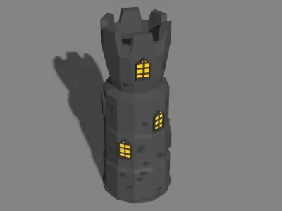 Low-Poly Cartoon Tower Low-poly 3D model