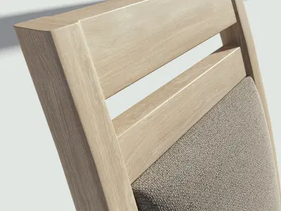 Light Wooden Sidechair 3D model