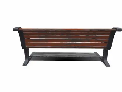 Old Park Bench Low-poly PBR Free low-poly 3D model