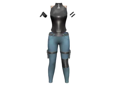 Anime Outfit Corset Romper Suit With Leggings Low-poly 3D model