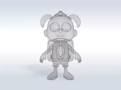 3D Cartoon character t pose studint girl back to school   3D model