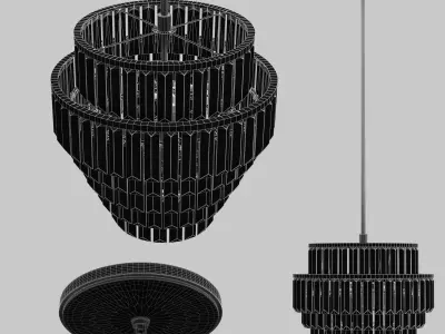 Gemma Crystal Round Chandelier 3D model