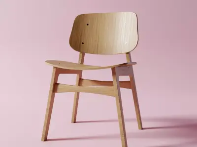 Designer Chair Model Low-poly 3D model