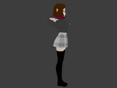 SciFi 3d anime kawaii girl character c21 Low-poly 3D model